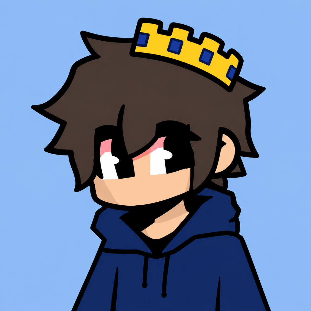 Logo de ItsJuvas: chico de pelo castaño con corona dorada y sudadera azul